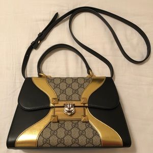 Gucci Osiride Feline/Tiger Lock Top Handle Bag